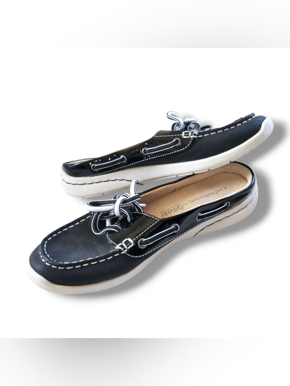 Croft & Barrow | EUC Cute Comfy B&W Contrast Slip-On Mules (US 7)